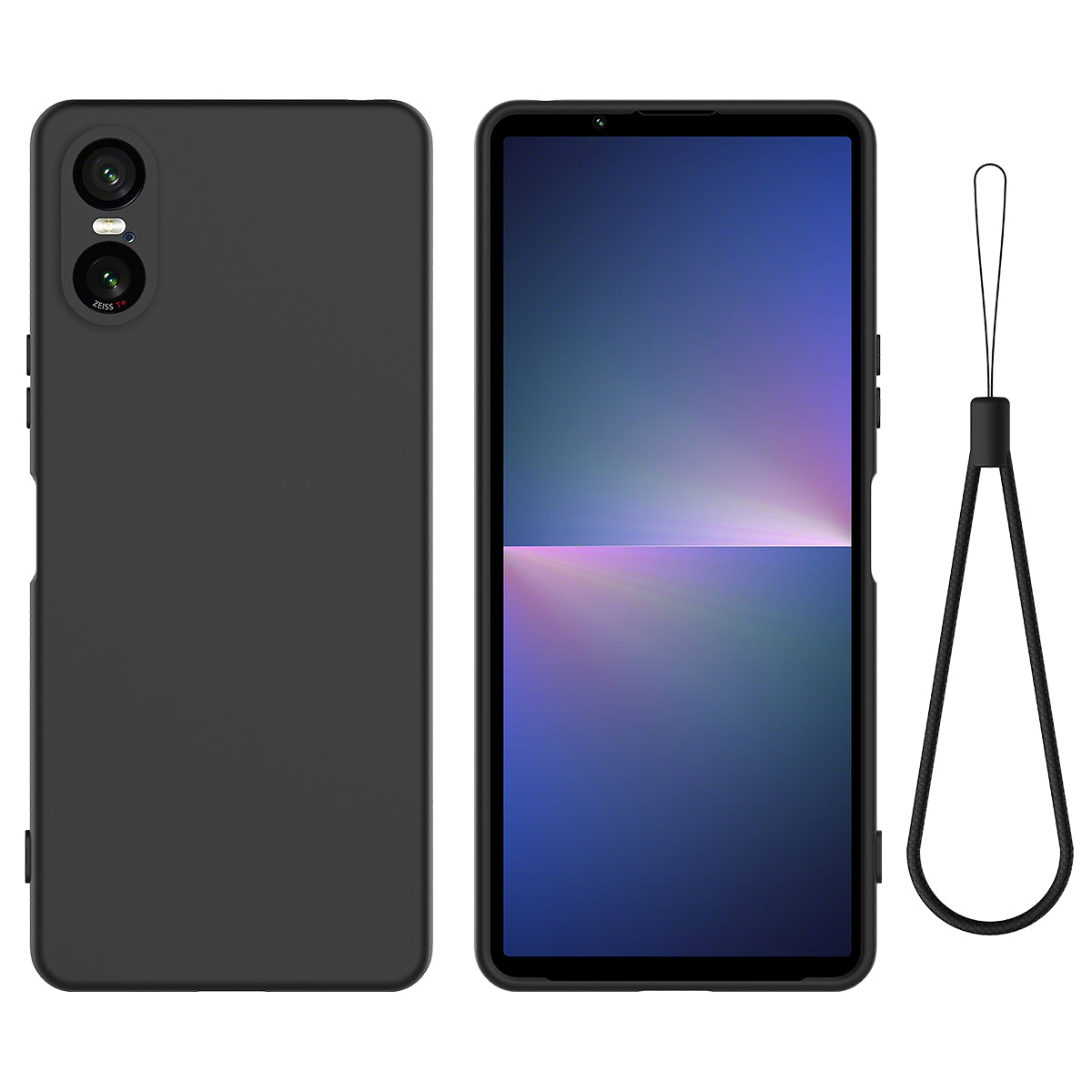 For Sony Xperia 5 VI Protective Case Liquid Silicone Drop-resistant Phone Cover with Hand Strap For Sony Xperia 5 VI Protective Case Liquid Silicone Drop-resistant Phone Cover with Hand Strap